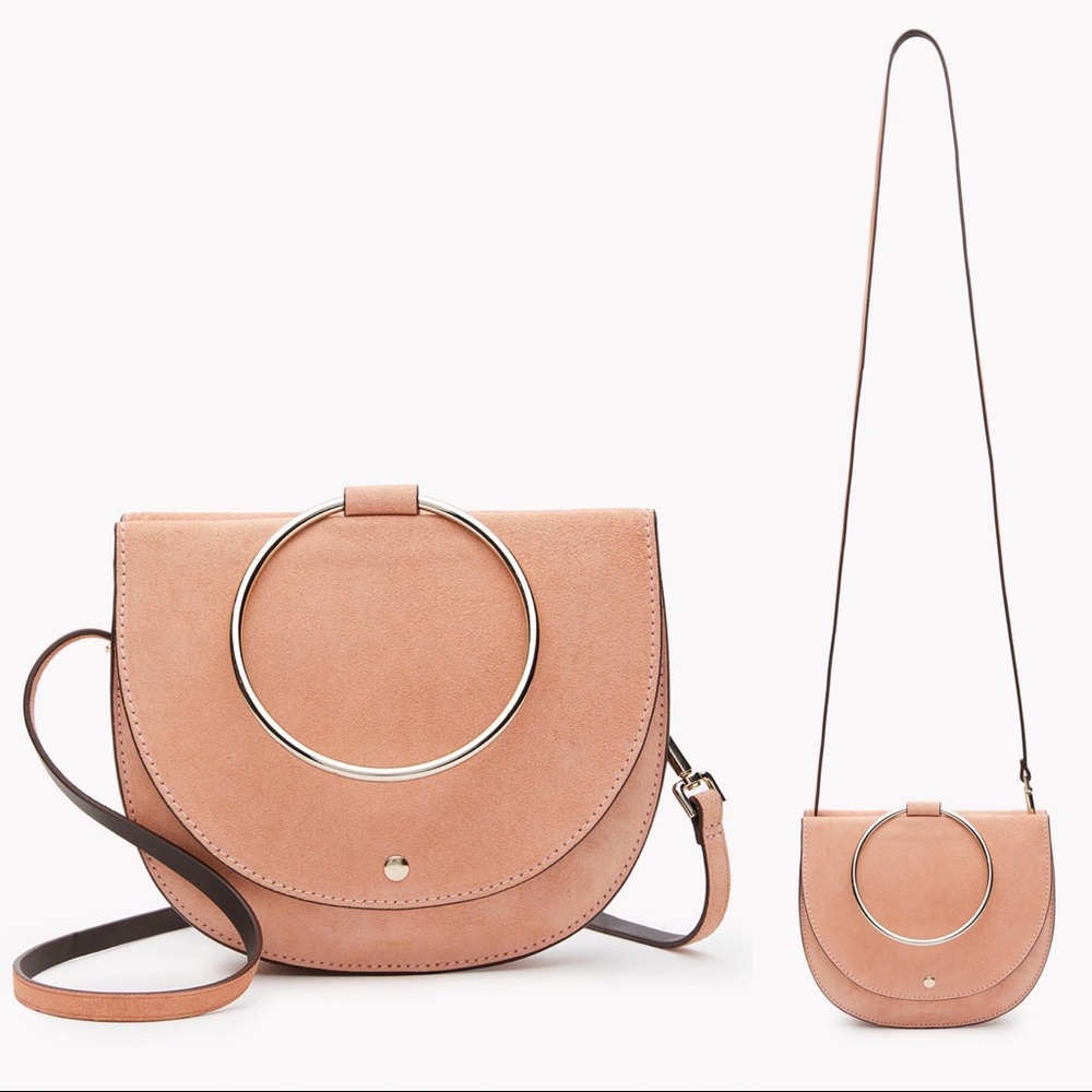 Theory Whitney suede bag dusty pink